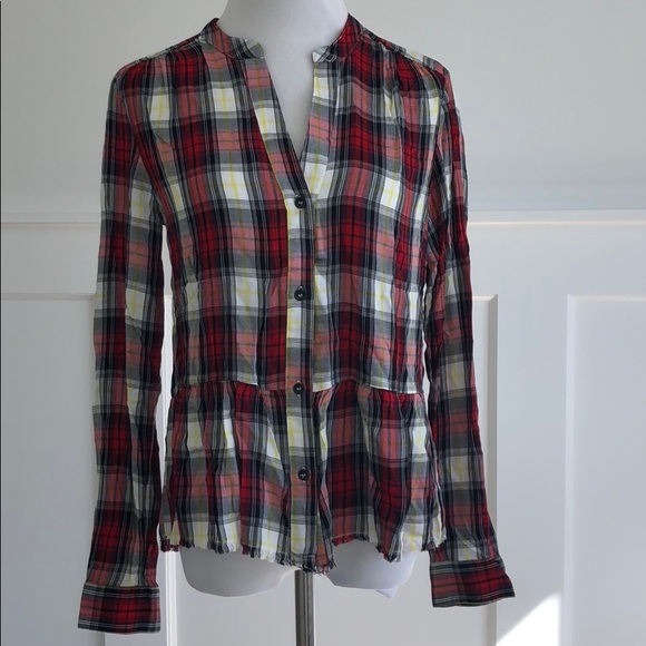 Splendid Checkered Ruffle Top - Picture 2 of 7